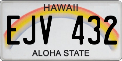 HI license plate EJV432