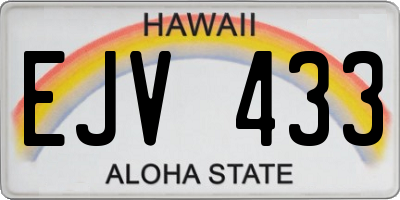 HI license plate EJV433
