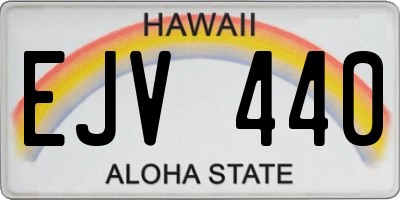 HI license plate EJV440