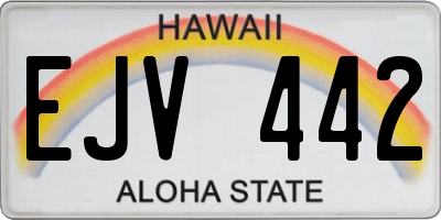 HI license plate EJV442