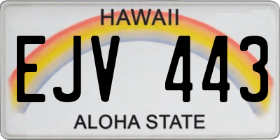 HI license plate EJV443