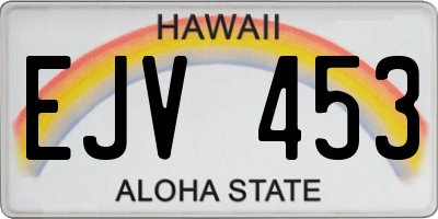 HI license plate EJV453