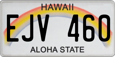 HI license plate EJV460