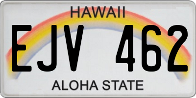 HI license plate EJV462