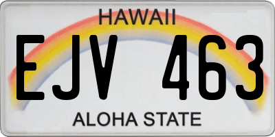 HI license plate EJV463