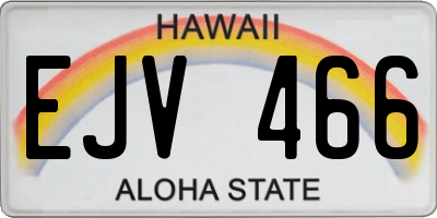 HI license plate EJV466