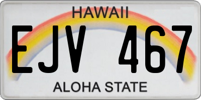 HI license plate EJV467