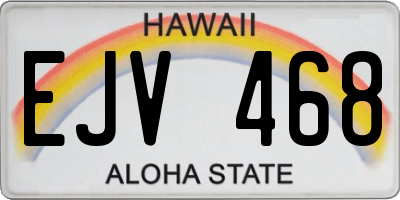 HI license plate EJV468