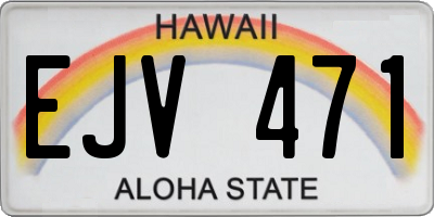HI license plate EJV471