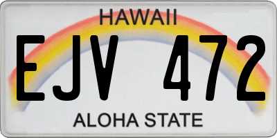 HI license plate EJV472