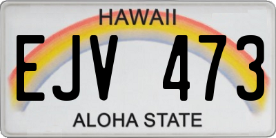 HI license plate EJV473