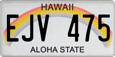 HI license plate EJV475