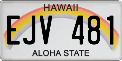 HI license plate EJV481