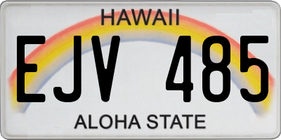 HI license plate EJV485