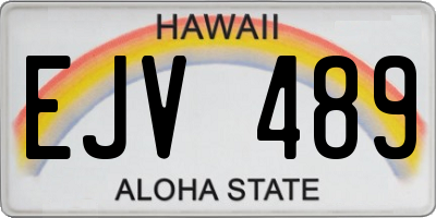 HI license plate EJV489