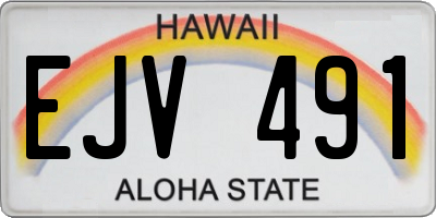 HI license plate EJV491