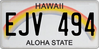 HI license plate EJV494