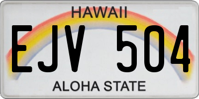 HI license plate EJV504
