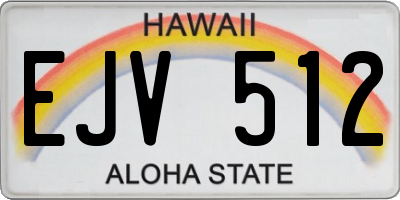 HI license plate EJV512