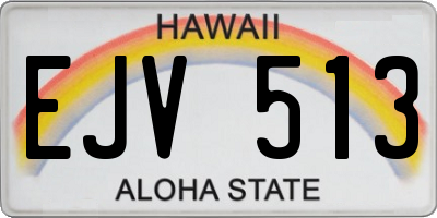 HI license plate EJV513