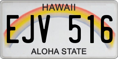 HI license plate EJV516