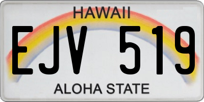 HI license plate EJV519