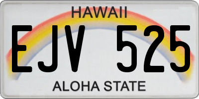 HI license plate EJV525