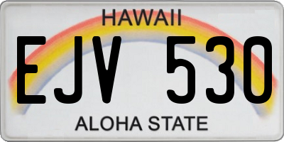 HI license plate EJV530