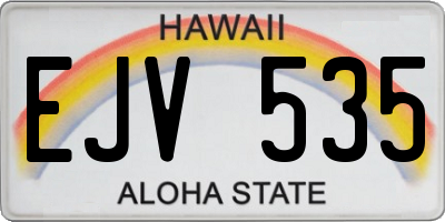 HI license plate EJV535
