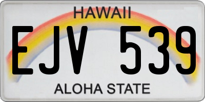 HI license plate EJV539