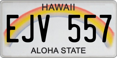 HI license plate EJV557