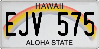 HI license plate EJV575