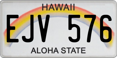 HI license plate EJV576