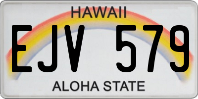 HI license plate EJV579