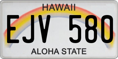 HI license plate EJV580