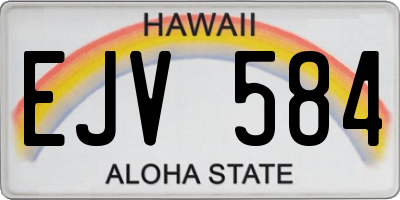 HI license plate EJV584