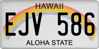 HI license plate EJV586