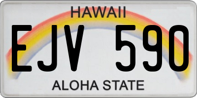 HI license plate EJV590