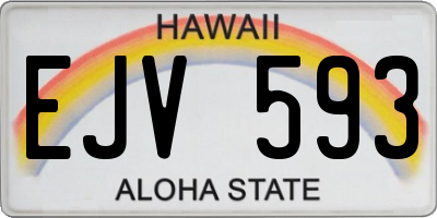 HI license plate EJV593