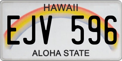 HI license plate EJV596