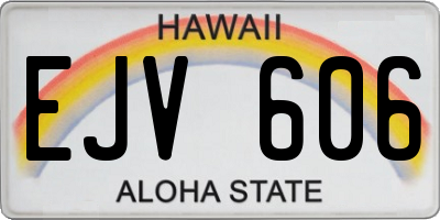 HI license plate EJV606
