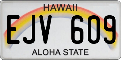 HI license plate EJV609