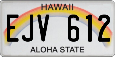 HI license plate EJV612