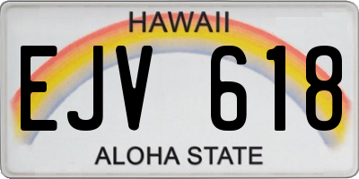 HI license plate EJV618