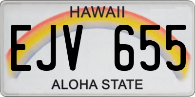 HI license plate EJV655