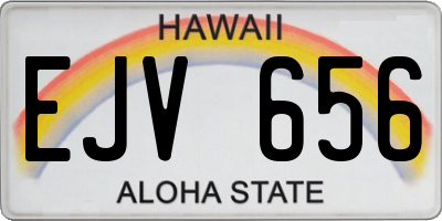HI license plate EJV656