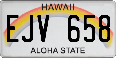 HI license plate EJV658