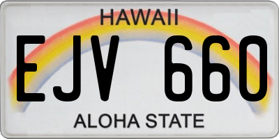 HI license plate EJV660