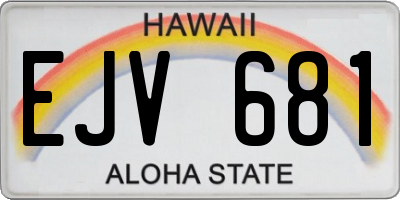 HI license plate EJV681