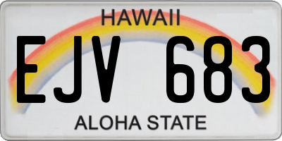 HI license plate EJV683